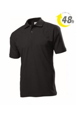 Unisex piqué tenisz póló fekete - 48 ÓRÁN BELÜL ÖNNÉL!*