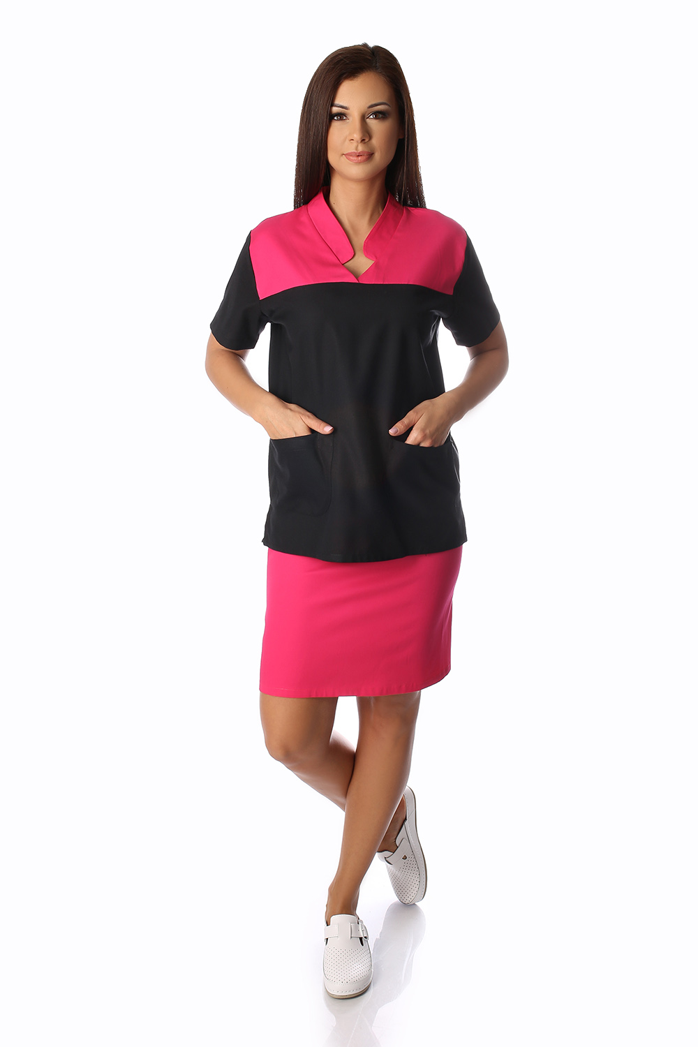 Egyenes vonalú bebújós női köpeny 802- álló nyakkal